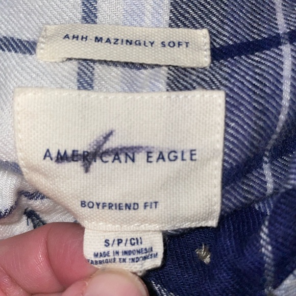 American Eagle Ahhmazingly Soft Flannel Button Down Shirt Small - Picture 7 of 9